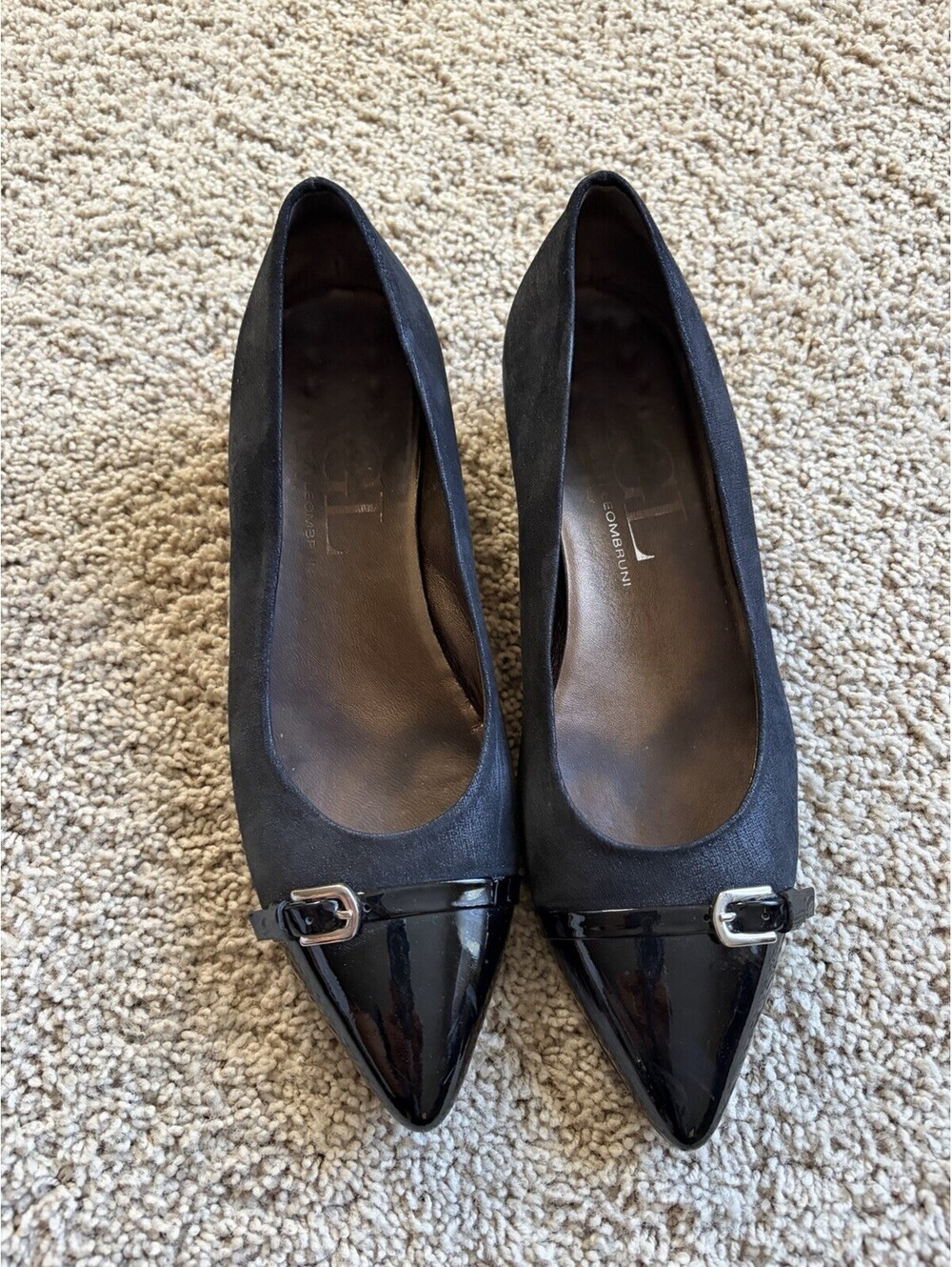LKNW Attilio Giusti Leombruni (AGL) Black suede patent leather pumps 41 10 Shoes
